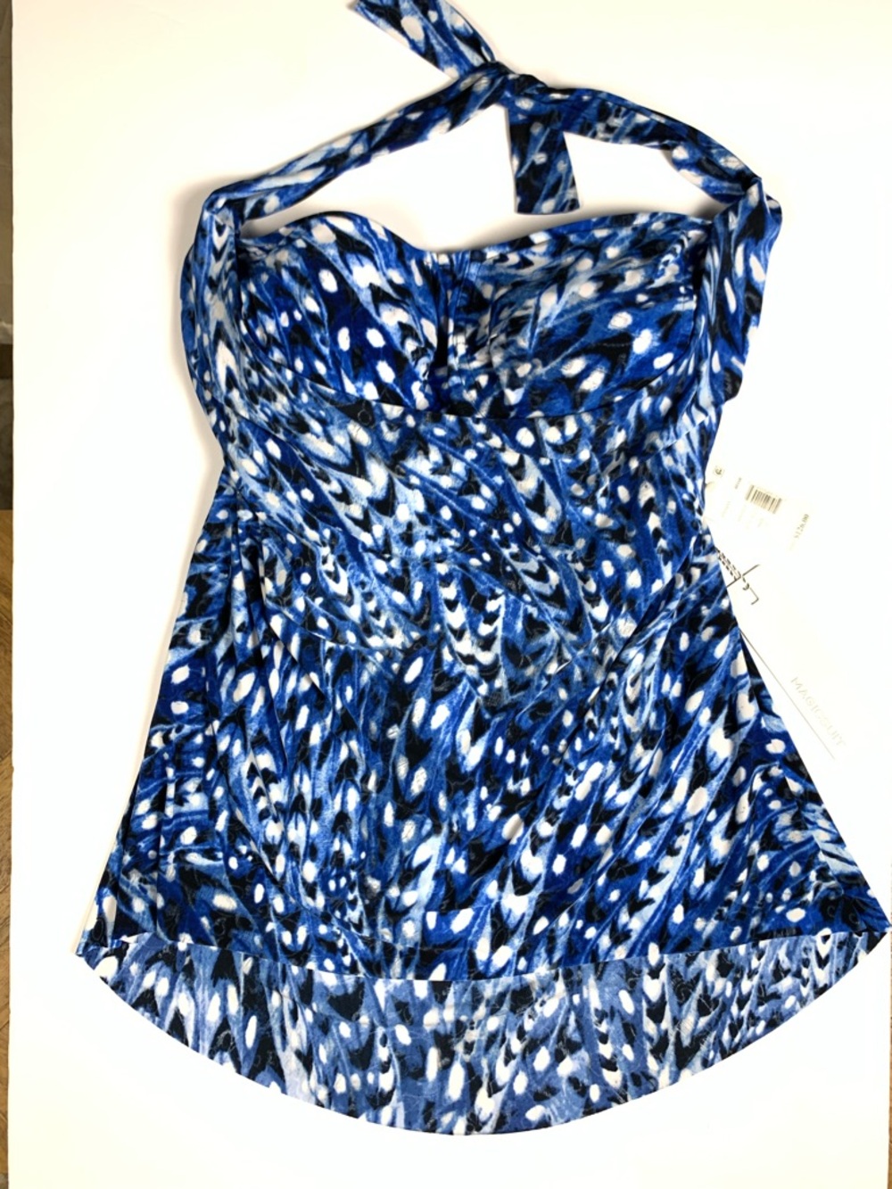 Magicsuit Tankini Top Womens Size 10 Blue Multi Halter Swimwear NWT $126 - Picture 2 of 13